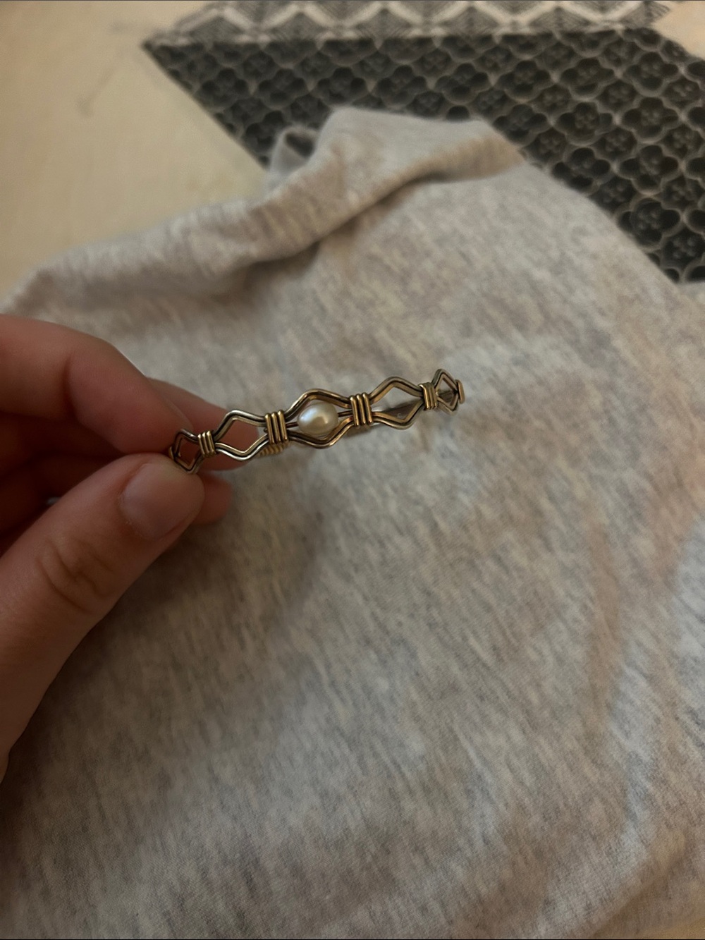ronaldo romance one pearl hold me bracelet Gold filled sterling silver bracelet